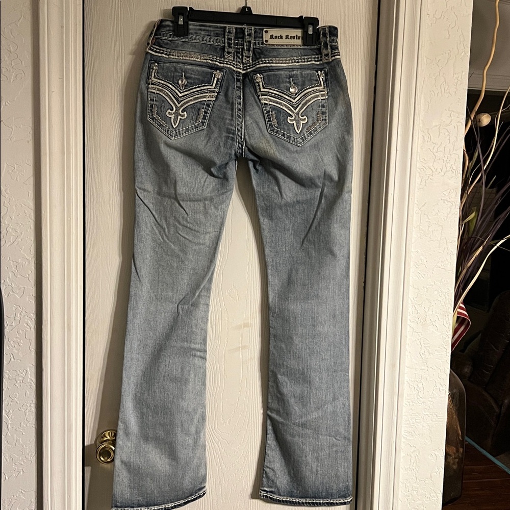 Rock Revival Light Blue Straight Leg Jeans - Picture 4 of 5